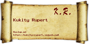 Kukity Rupert névjegykártya